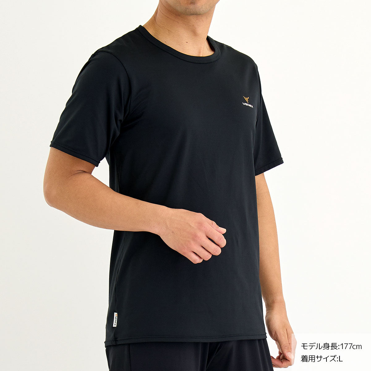 【ベーシックウェア🤝】VENEX リフレッシュ Tシャツ メンズ -ブラック- ※4/16-22頃より配送予定