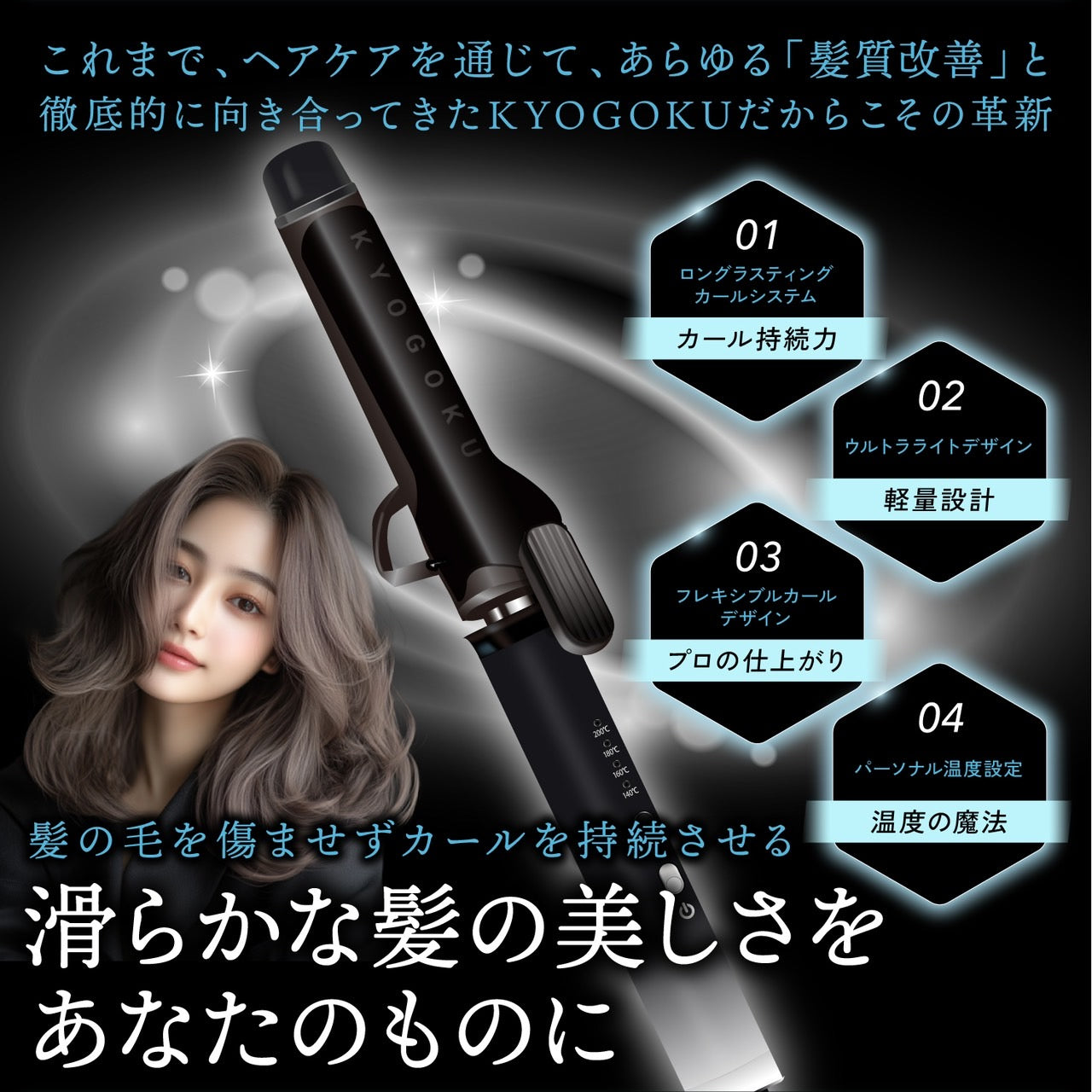 【KYOGOKU ★豪華セット】 ナノシルクケラチンカールアイロン+Wトリートメントセット ※8/6~12迄に順次発送予定