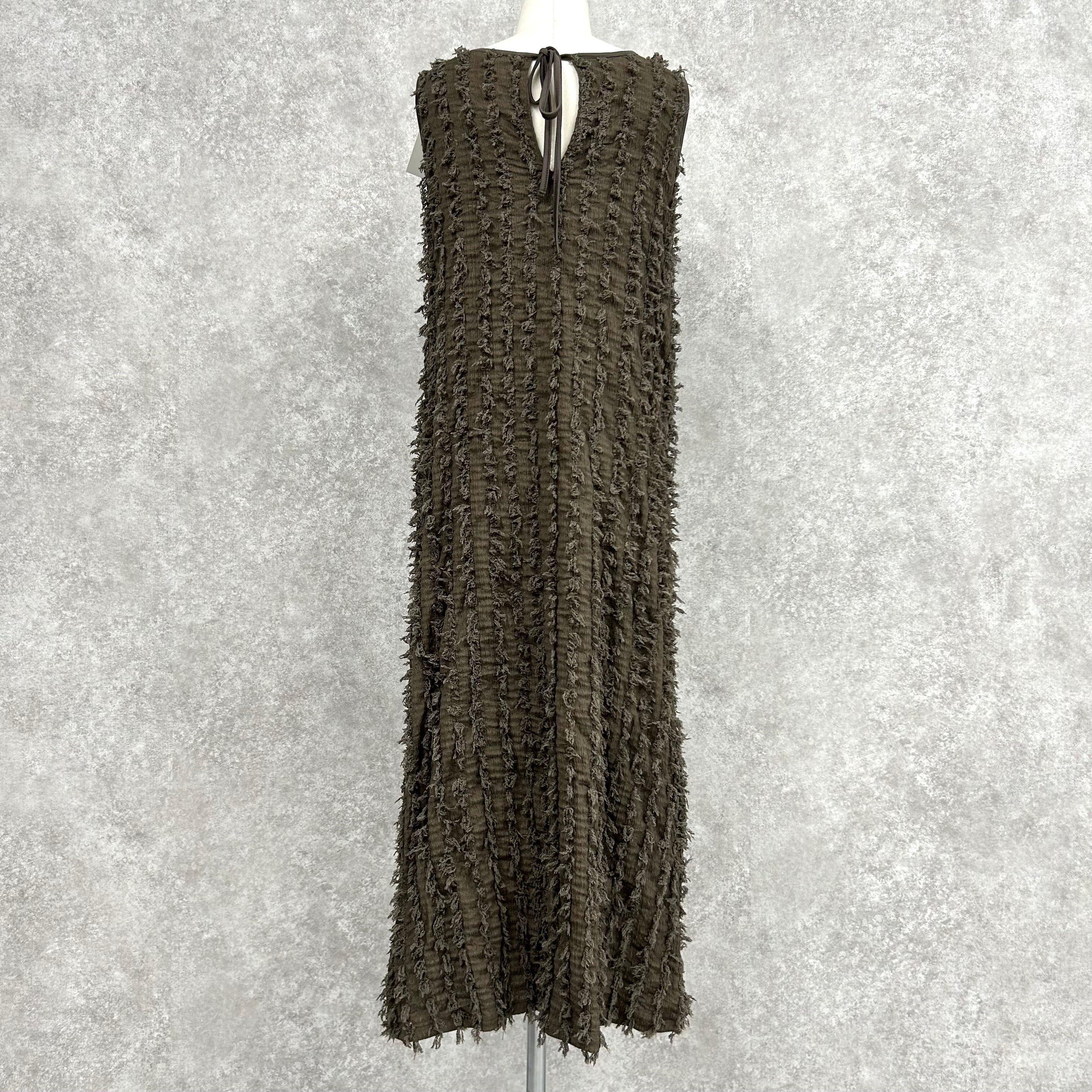 カットフリンジノースリーブワンピース -ブラウン- ※4/2~4/8迄に順次発送予定