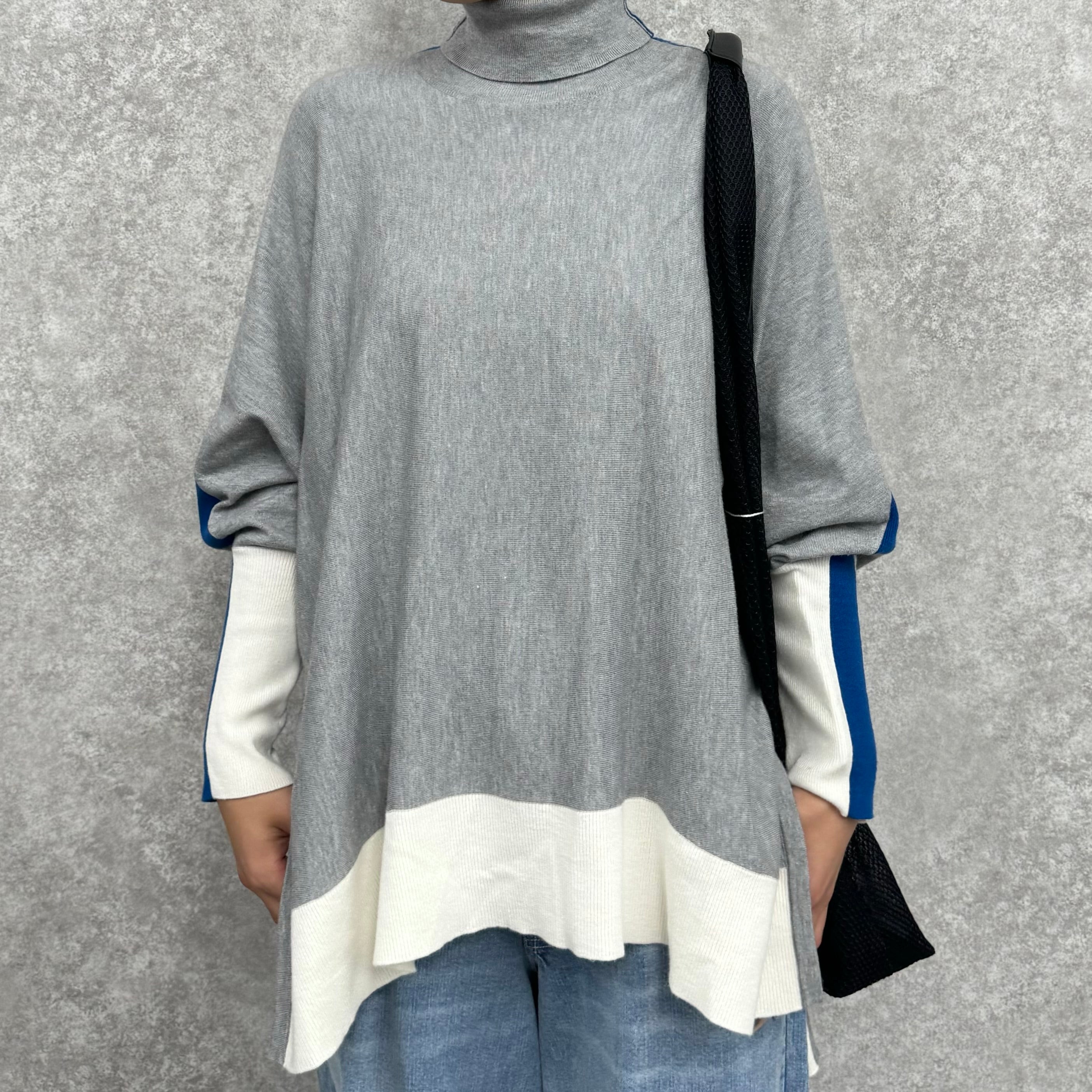 【PRIORITY】ニットラインプルオーバー グレー 38サイズ ※10月上旬より順次発送予定