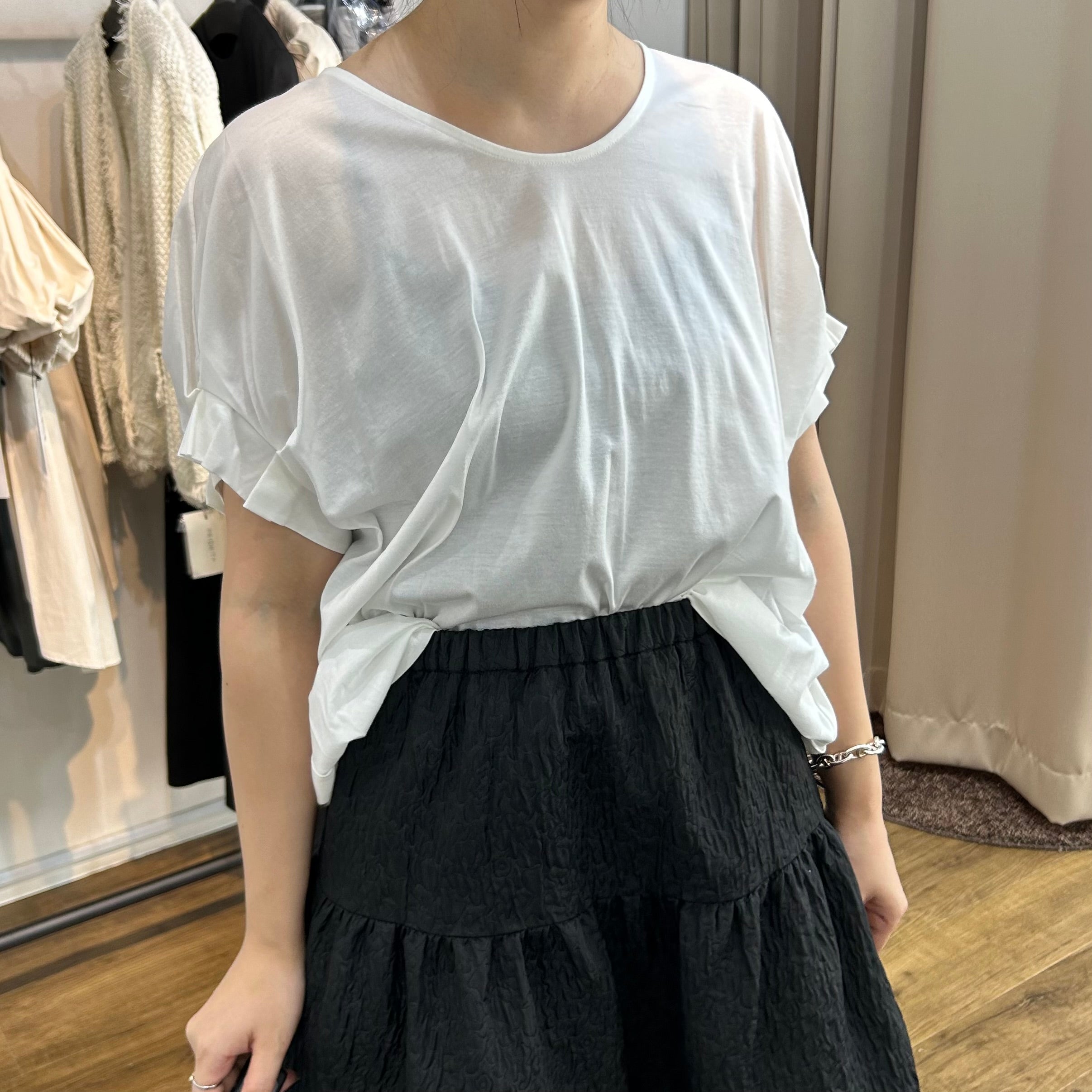 【PRIORITY】袖デザインTシャツ ホワイト 25 ※7/30-8/5頃〜順次配送予定