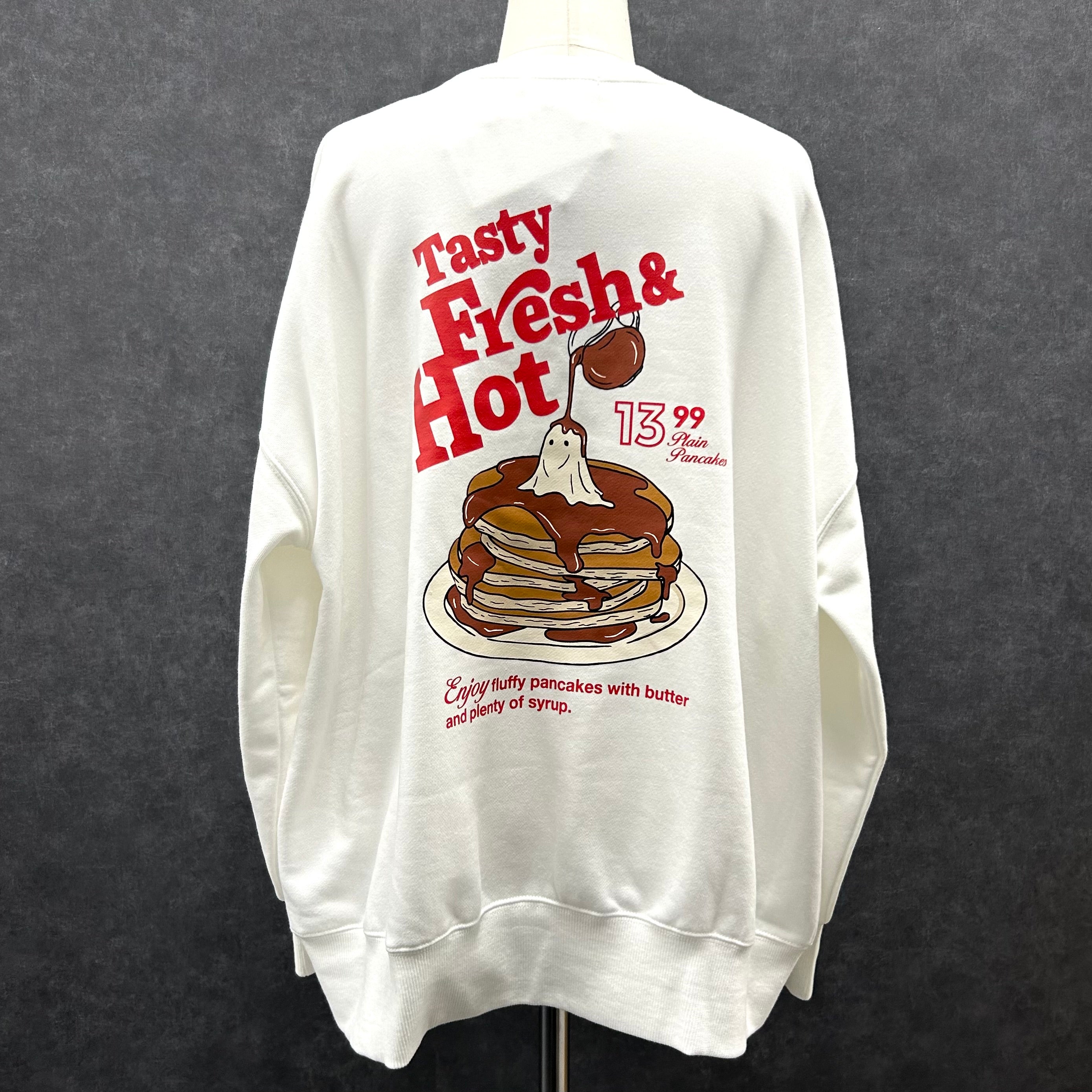 パンケーキおばけ刺繍&プリントビックプルオーバー -オフシロ- ※5/14~5/20迄に順次発送予定