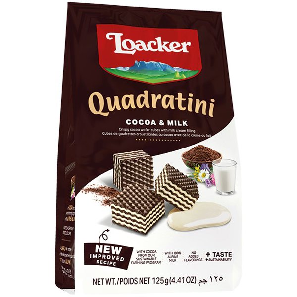 【Loacker】クワドラティーニ ココア&ミルク ※溶ける可能性あり※7/9~7/15迄に順次発送予定