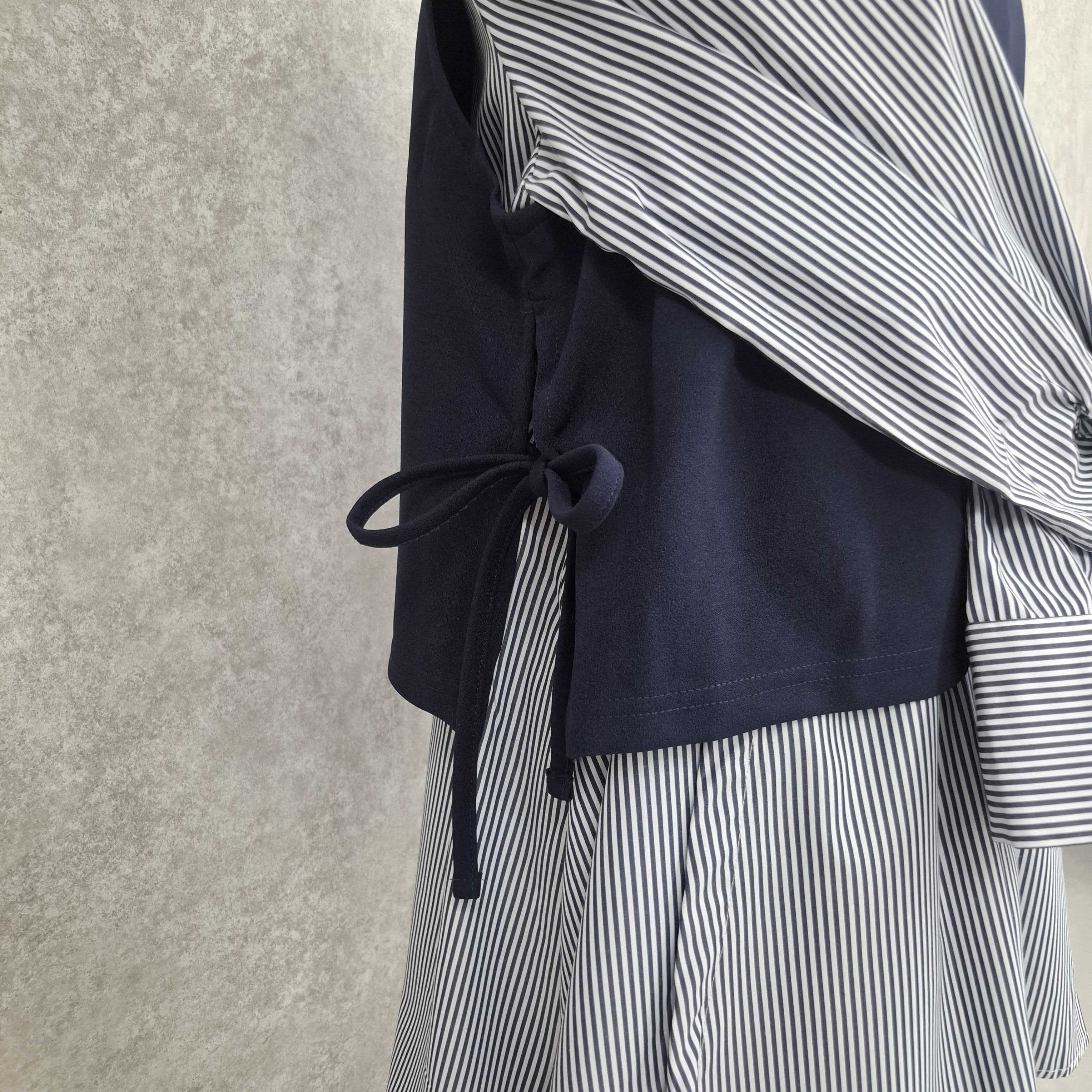 ストライプシャツアンサンブル -ネイビー-※5/28〜6/3頃より順次配送予定