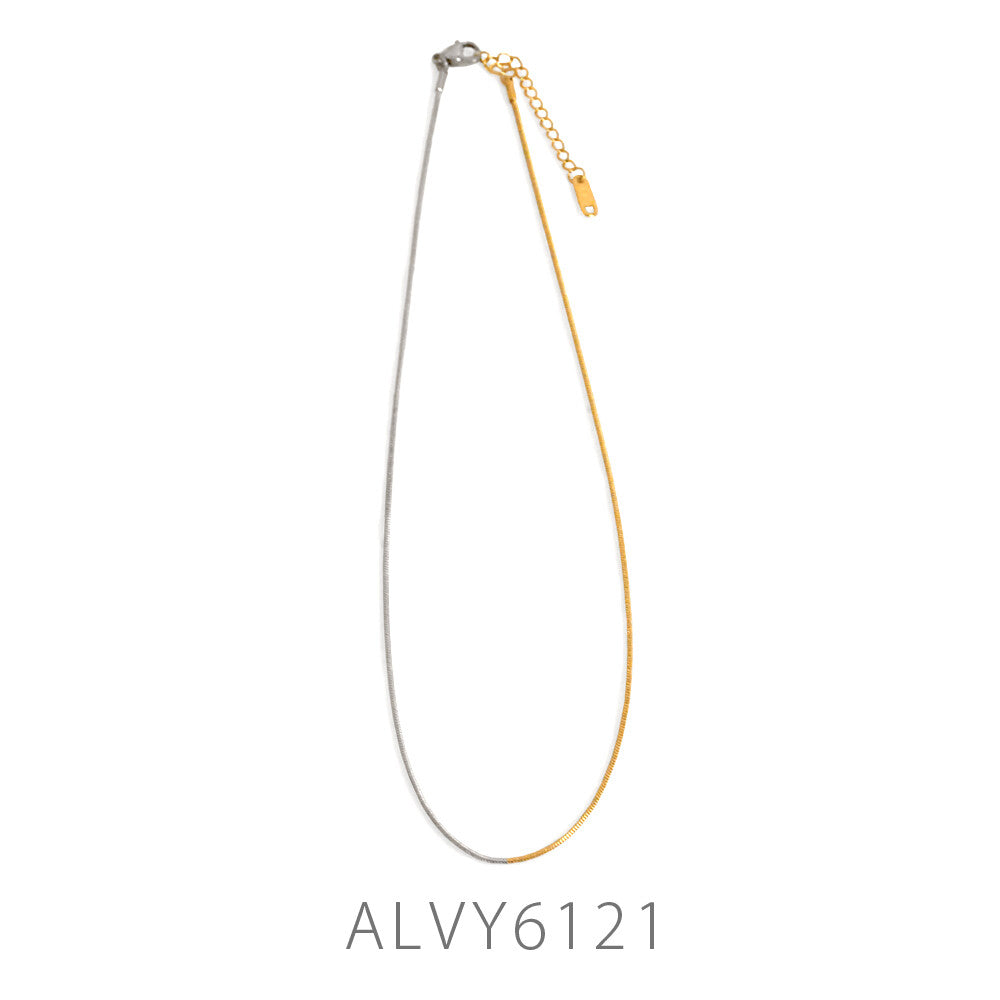 コンビカラーステンレススネークチェーンネックレス Aタイプ ※7/2-8迄に順次発送予定