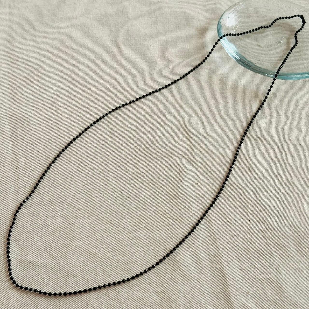 ロングボールチェーンネックレス -ブラック- ※7/16-22迄に順次発送予定