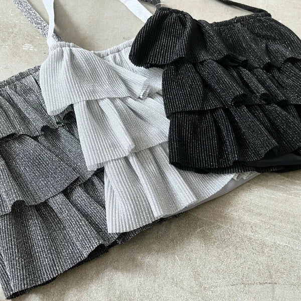 ラメプリーツティアードバッグ -ブラック- ※6/18~24迄に順次発送予定