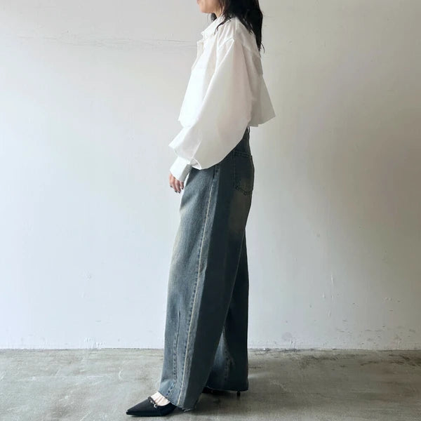 ブロードビッグポケットショート丈シャツ -オフ- ※7/2~7/8頃より順次配送予定