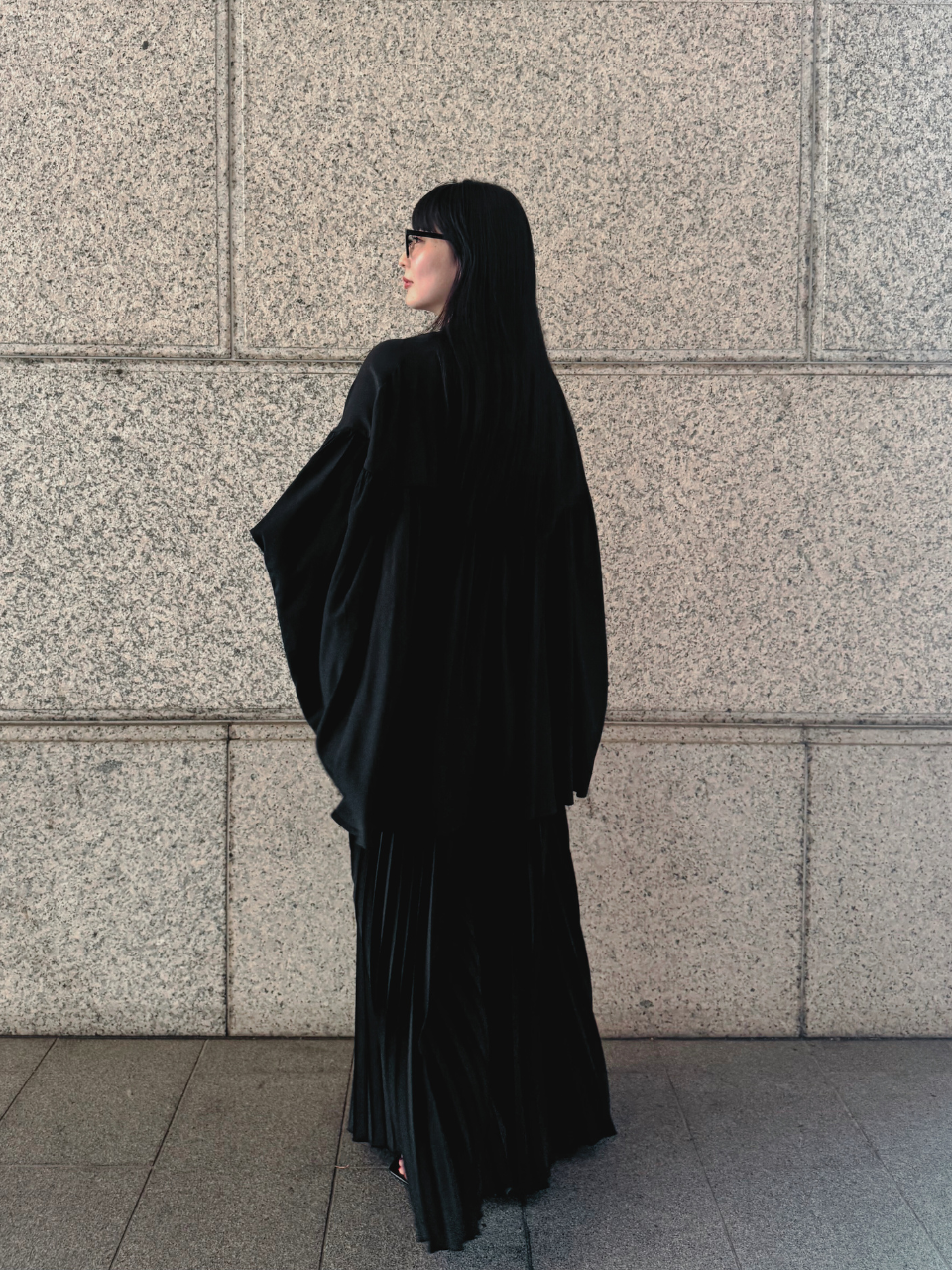 【ASYMM】COCOON FLOW SHIRT -black- ※7/28〜8/1迄に順次発送