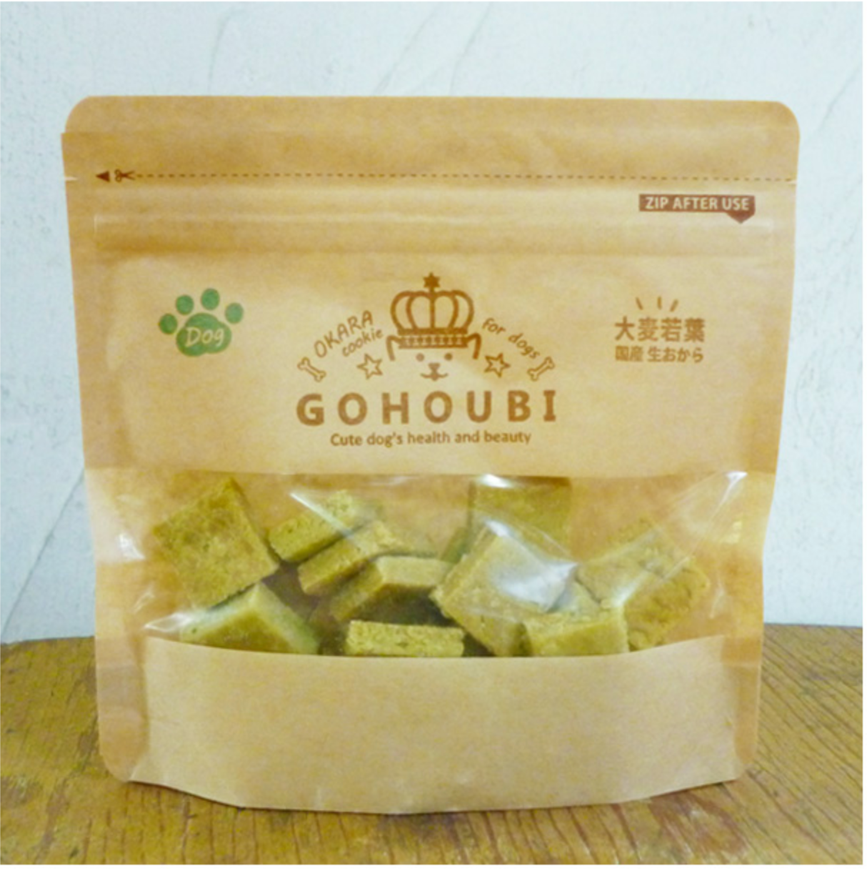 GOHOUBI犬用クッキー -大麦若葉- ※7/2-8迄に順次発送予定