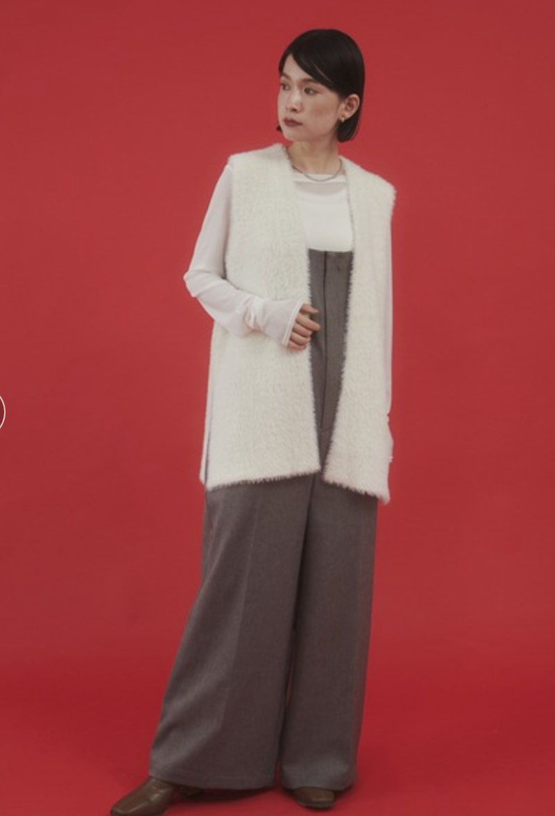 【hunch】サロペットタックパンツ -ブラウン- ※9月中旬より順次配送予定