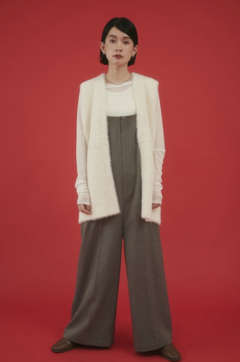 【hunch】サロペットタックパンツ -ブラウン- ※9月中旬より順次配送予定