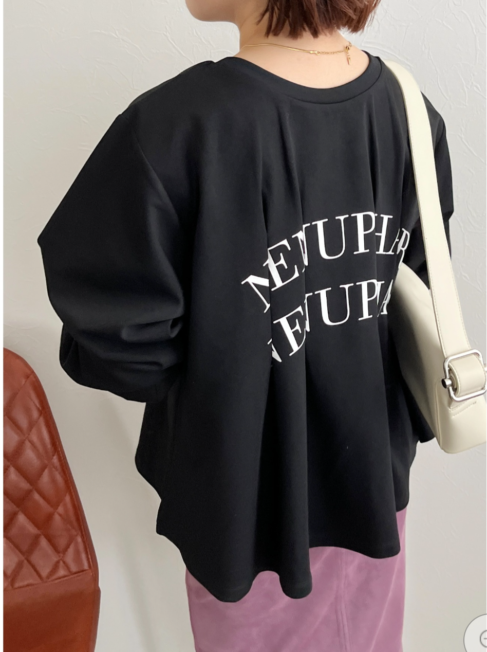 【Palm Riche】前後2WAYロゴタックTOPS -ブラック- ※10/22-28頃より順次配送予定