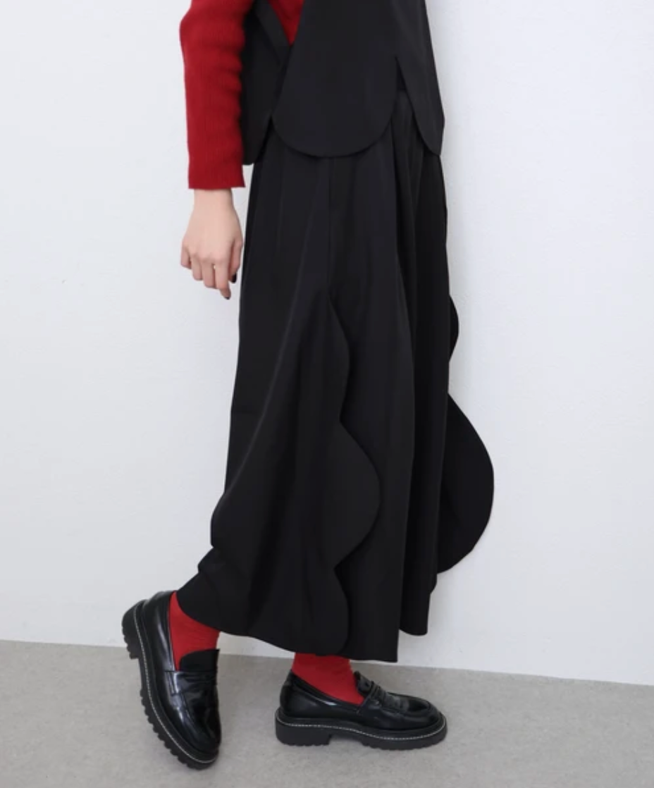アシンメトリーセットアップパンツ ブラック ※※3/5~11頃より順次発送予定