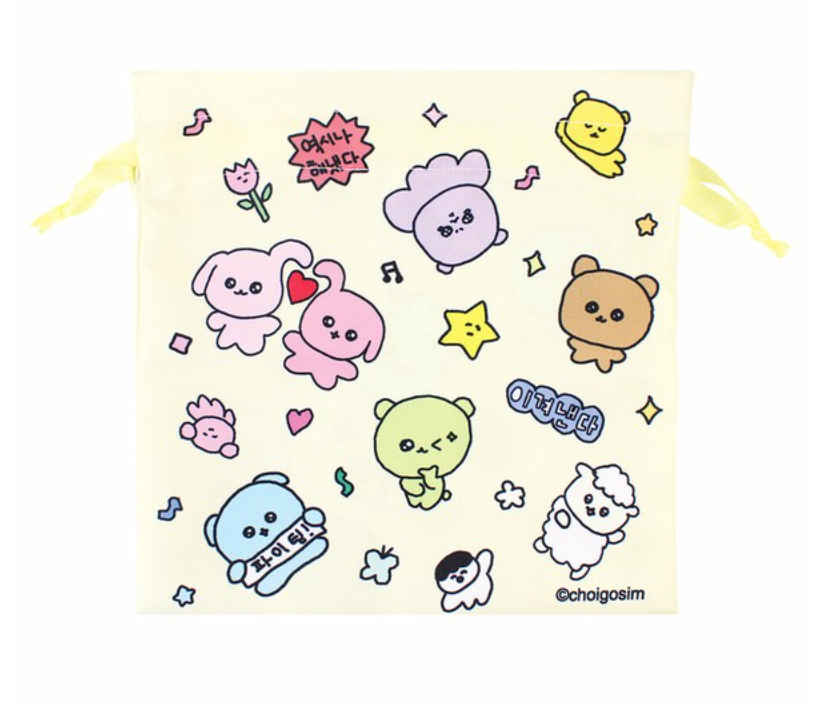 チェゴシムリボンフラット巾着 カラフルチラシ ※1/28〜2/3頃より順次発送予定
