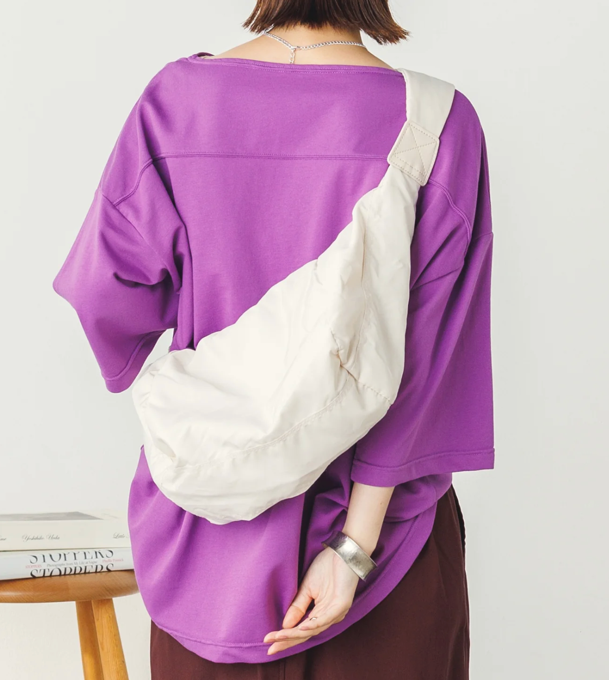 【hunch】ボートネックオーバーTシャツ -パープル- ※3/19~25迄に順次発送予定