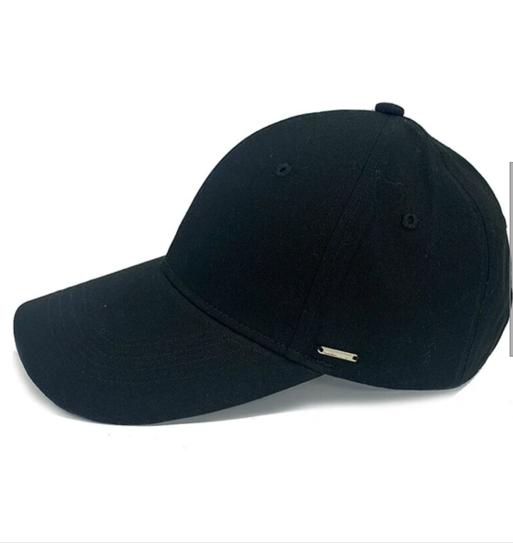 ブリム幅広ツイル無地キャップ -ブラック- ※7/23〜29迄に順次発送予定