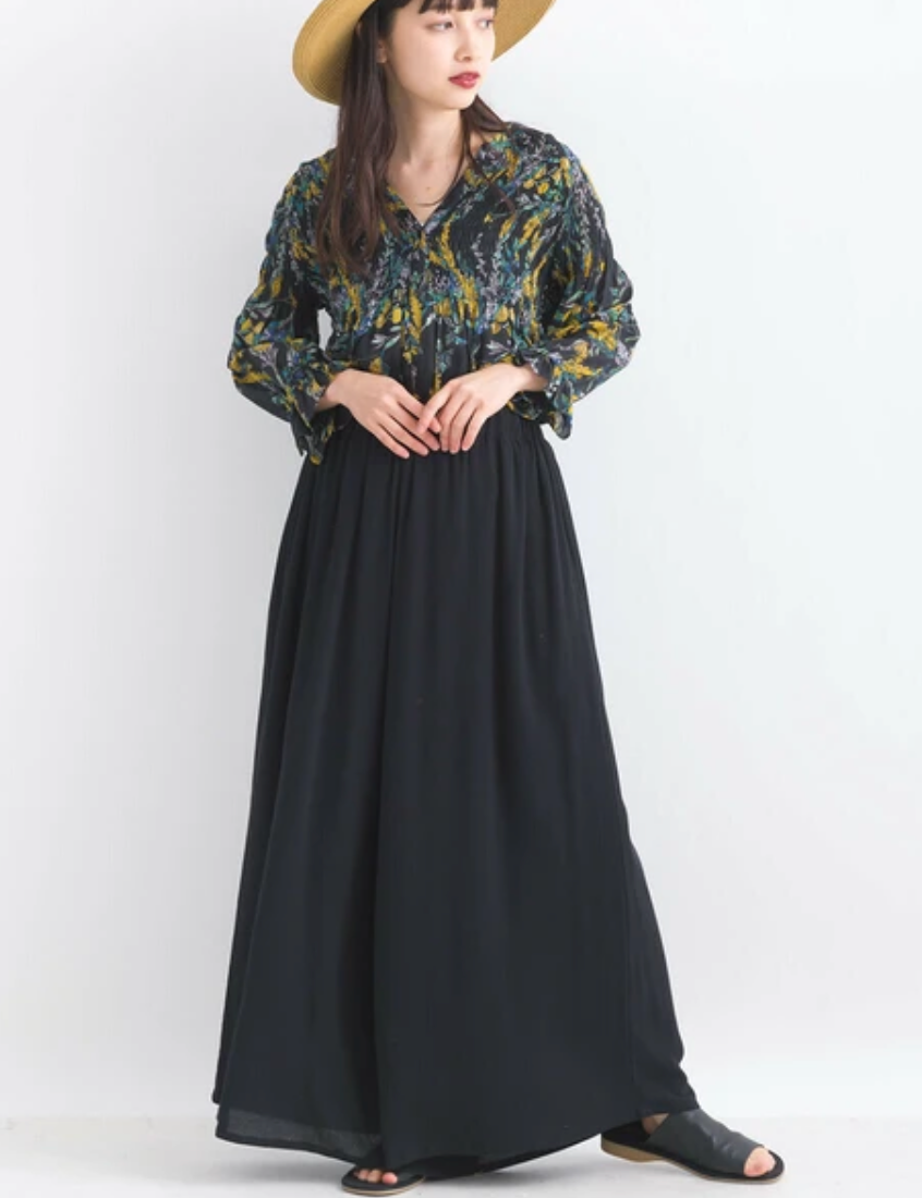 レーヨン楊柳 タックスカーチョ -ブラック- ※4/30~5/6迄に順次発送予定