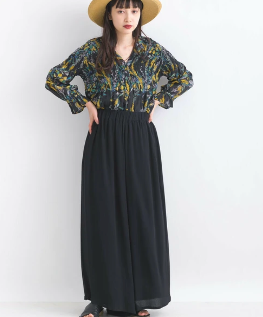 レーヨン楊柳 タックスカーチョ -ブラック- ※4/30~5/6迄に順次発送予定