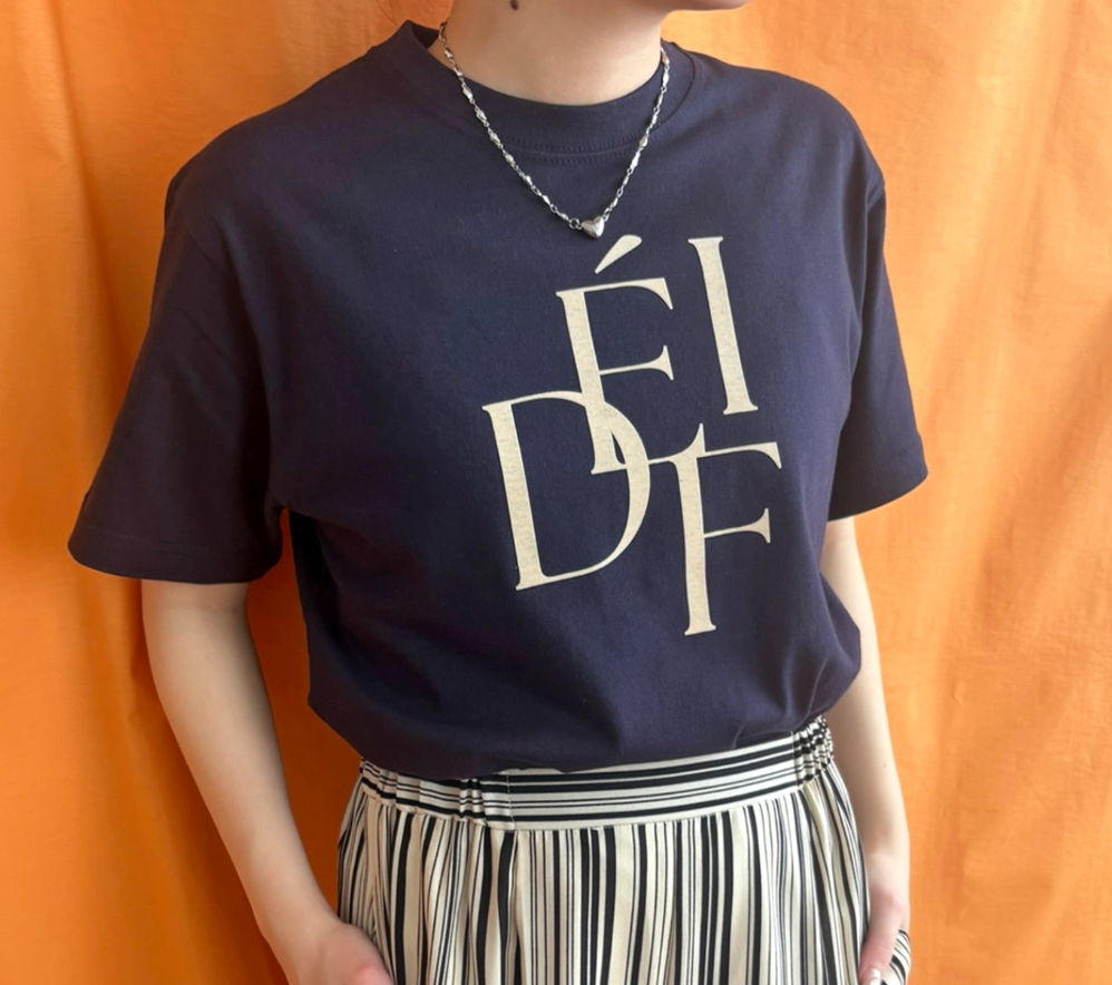 【 LHELBIE】DEFIフロッキーロゴTシャツ -ネイビー- ※4/30~5/6迄に順次発送予定