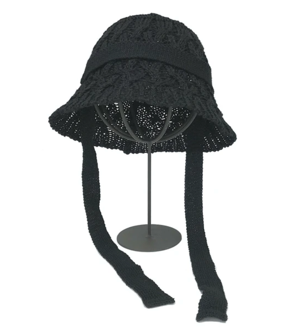 紐付き編み込みハット ※7/30〜8/5頃より頃順次配送