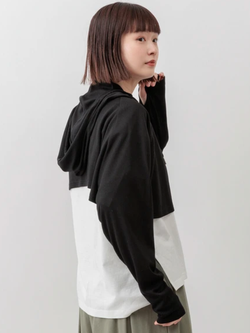 接触冷感UV フード付きポンチョ -ブラック- ※8/6〜12迄に順次発送予定