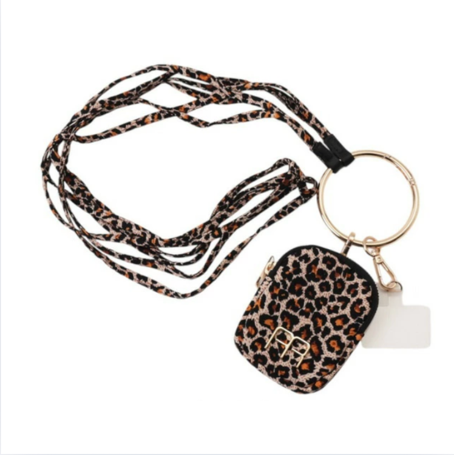 スマホストラップ ポーチ付ライン -レオパード- ※7/2〜8迄に順次発送予定