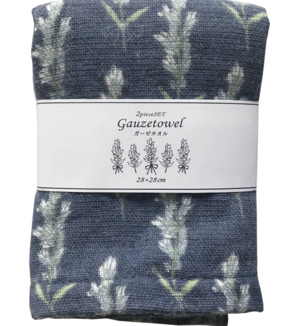 Lavender &無地2Psetガーゼタオル -ネイビー- ※7/23~29迄に順次発送予定
