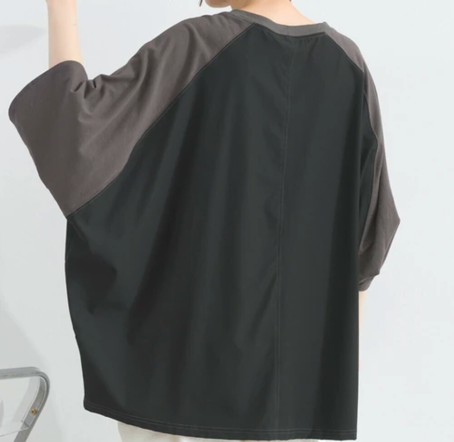 リップストップ天竺ドルマンTシャツ -チャコール- ※7/9〜15迄に順次発送予定