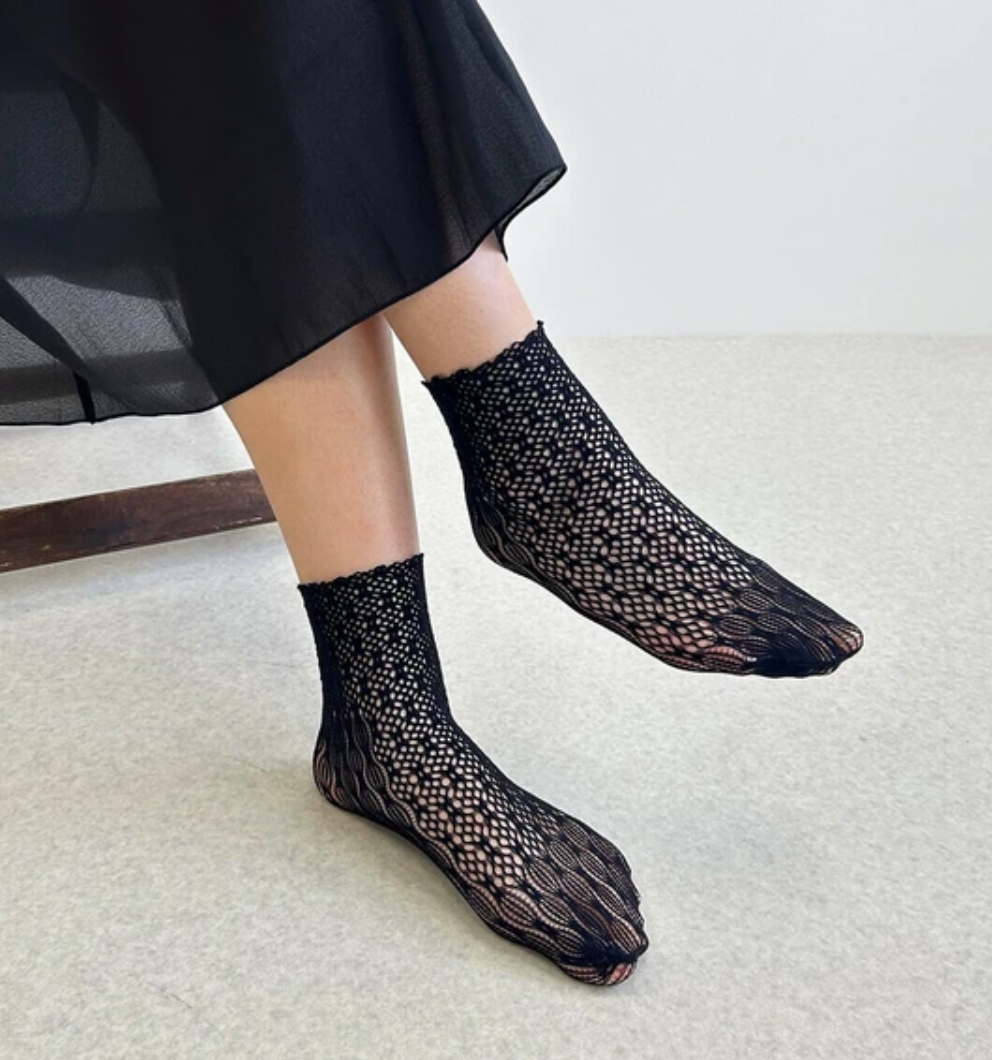 ラッセルレースソックス -ブラック- ※7/16〜22頃より順次配送