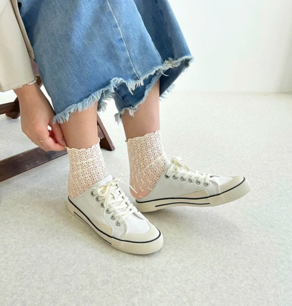 ラッセルレースソックス -アイボリー- ※7/16〜22頃より順次配送