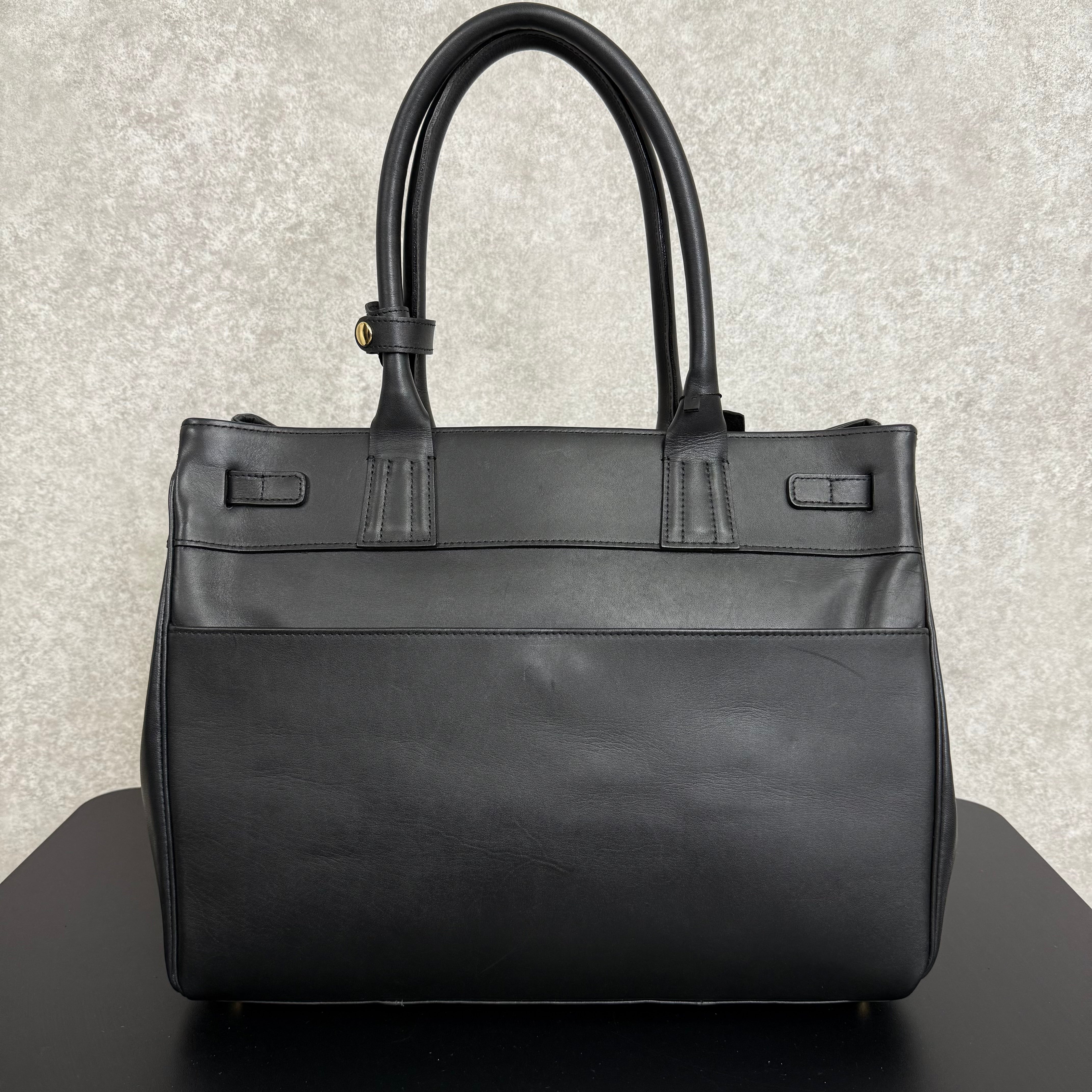 【MUL006】トートM ‐ブラック‐ オイルレザー ゴールド金具 ※7/2〜7/12より事務所から順次発送予定