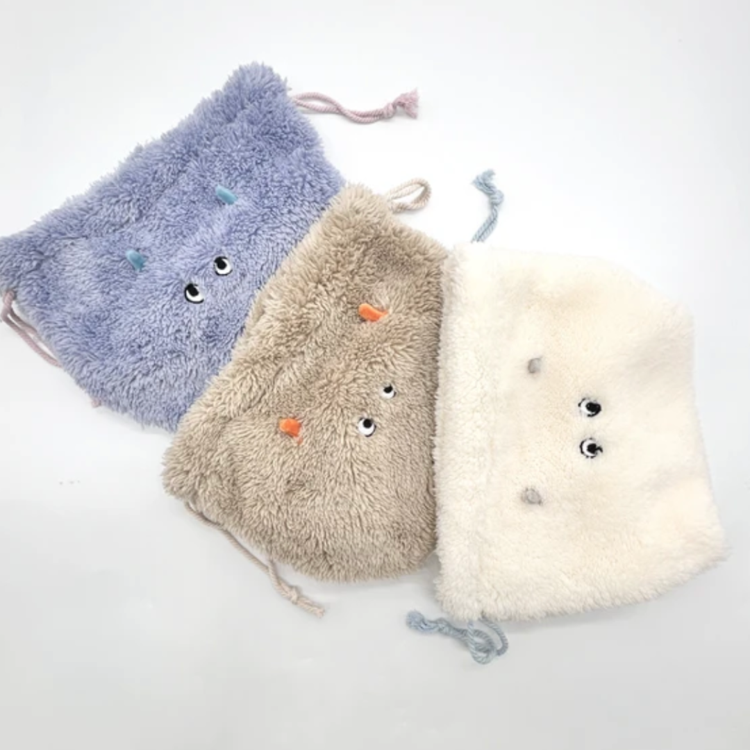 Furry もこもこ巾着 -ホワイト- ※11/19-25頃より順次配送予定