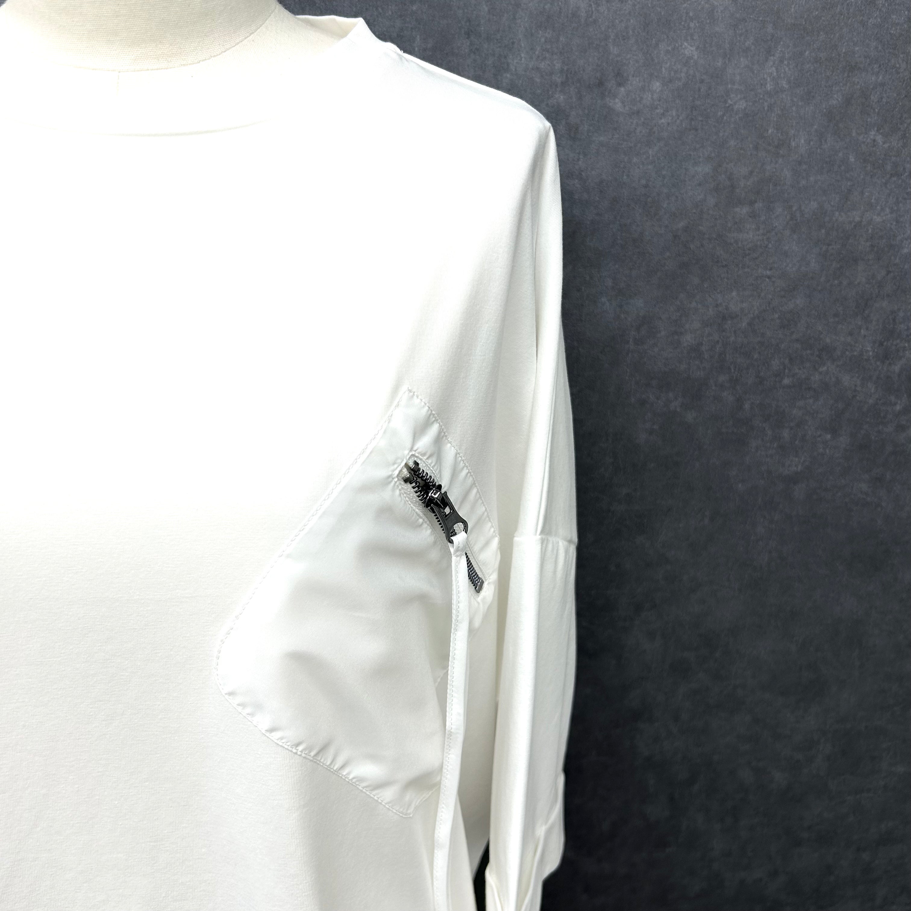 【Ashley &Bros】胸ポッケzip tee -オフホワイト- ※10/22-28順次配送予定 ※事務所発送