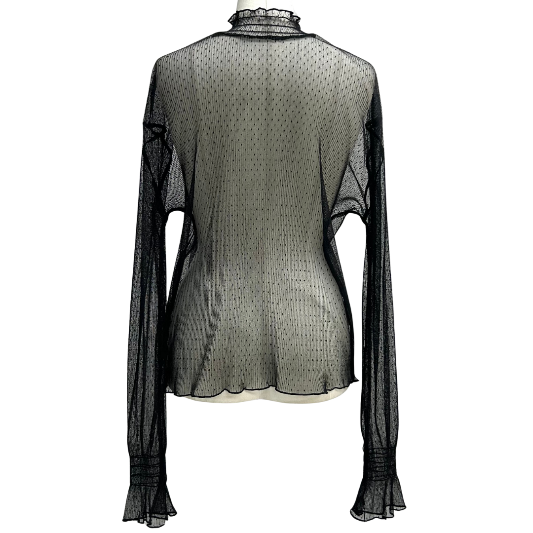 シースルーギャザードットトップス -ブラック- ※4/9~15迄に順次発送予定