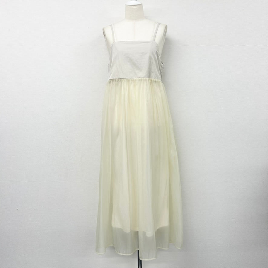 オーガンジー裏地付きキャミワンピース -エクリュ- ※1/14-20頃〜順次発送予定