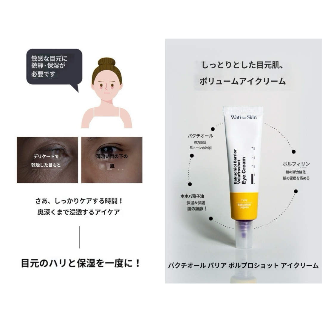 【Wati For Skin】バクチオール バリア ボルフロショット アイクリーム(しわ) 30ml ※4/18〜5/12頃より配送予定