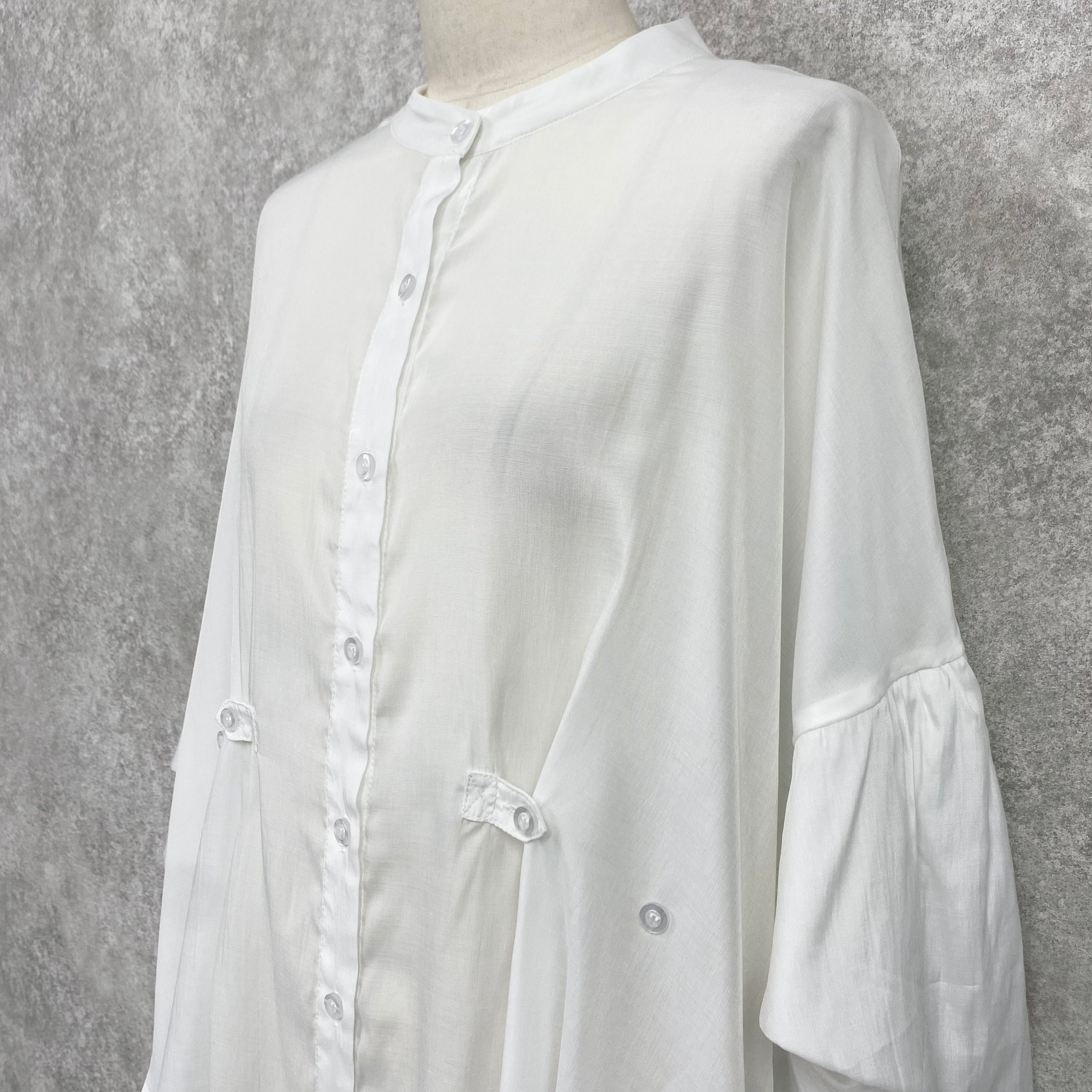 【ASYMM】COCOON FLOW SHIRT -white- ※1週間前後で配送予定