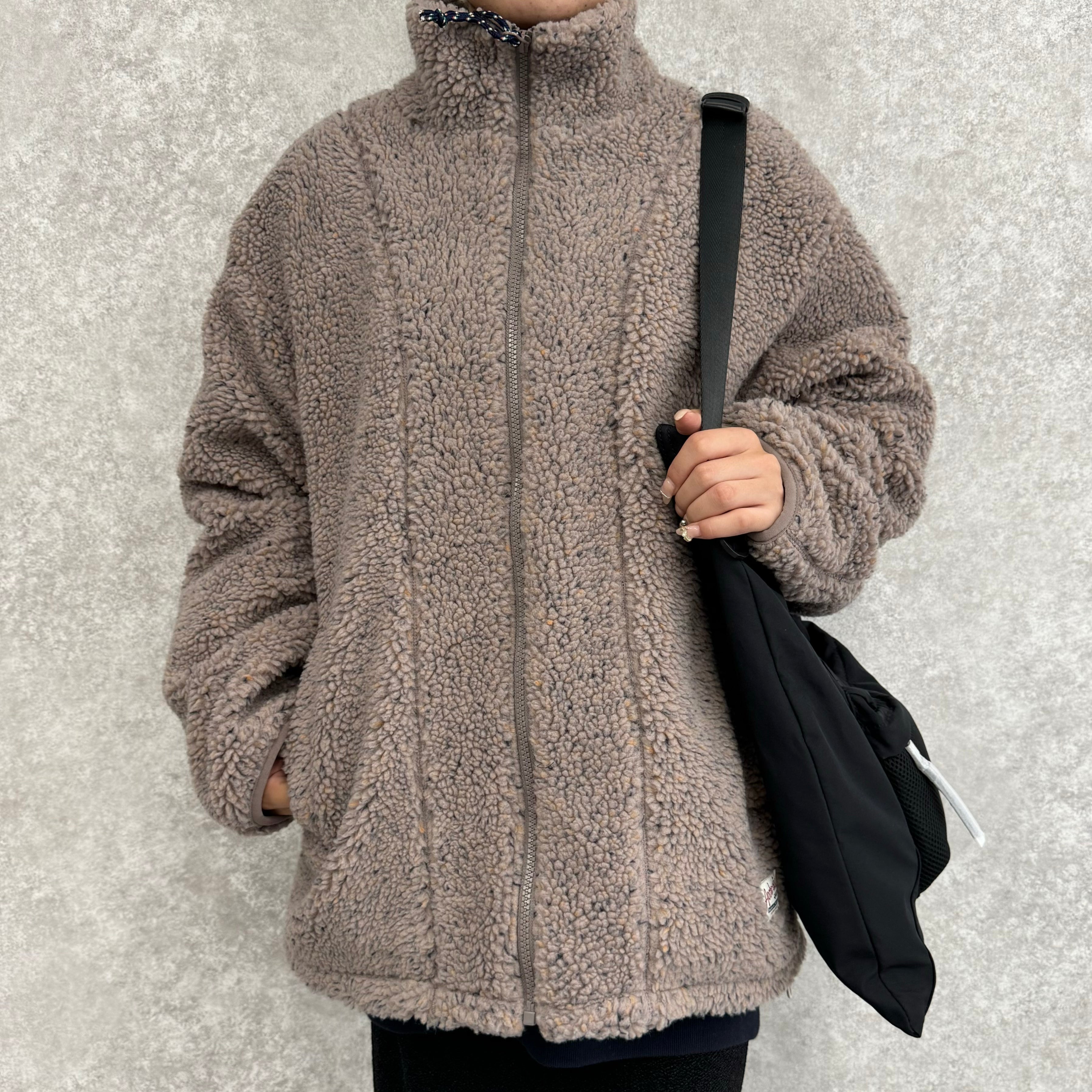 【予約】ジャガード柄オーバーサイズブルゾン -グレージュ- ※10/22〜28より順次発送予定