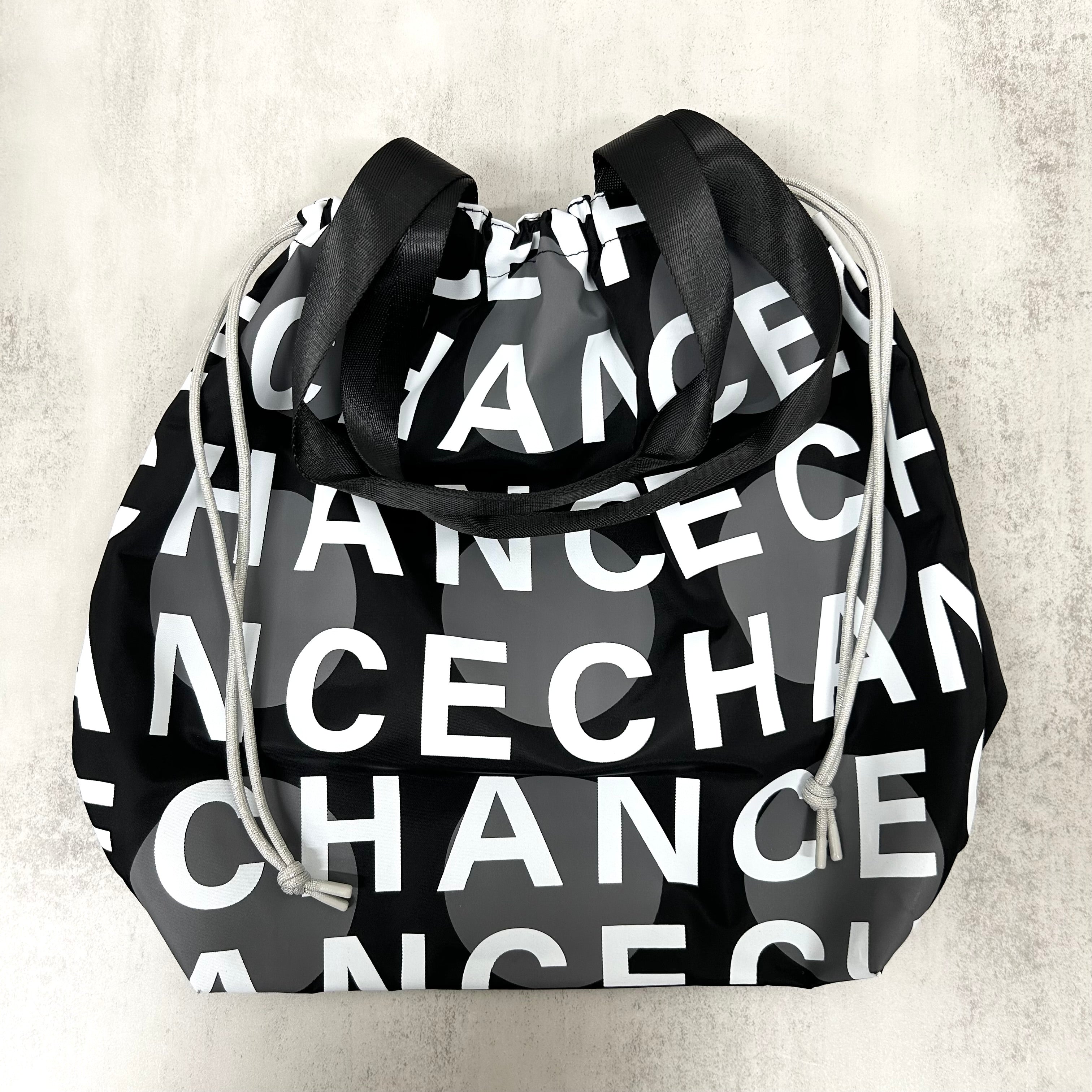 【HAPPYFACE】CHANCE 巾着ナイロントートバッグ ブラック ※10/22〜28より順次配送