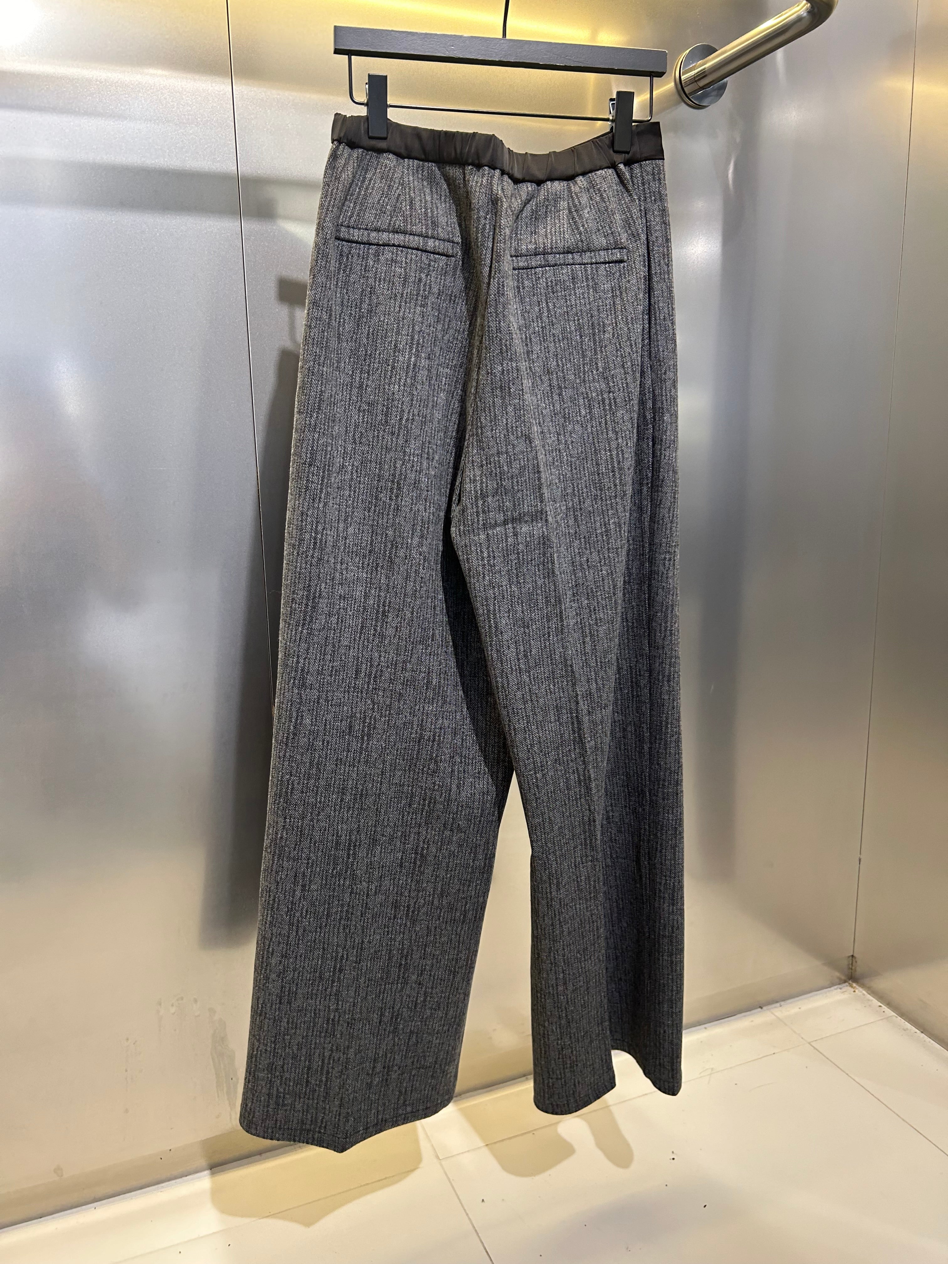 【Rowee】 ツイードストレートパンツ -ブラック- ※10月下旬〜11月上旬頃より順次発送予定