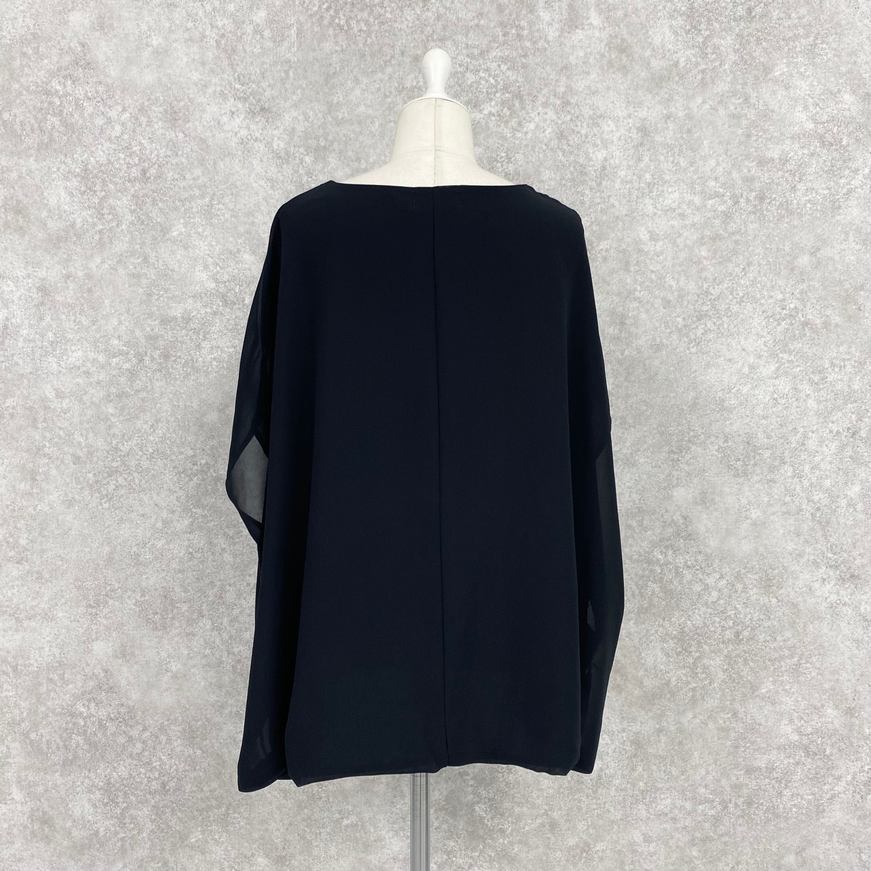 【ASYMM】MISTY CHIFFON BLOUSE -black- ※7/28〜8/1迄に順次発送