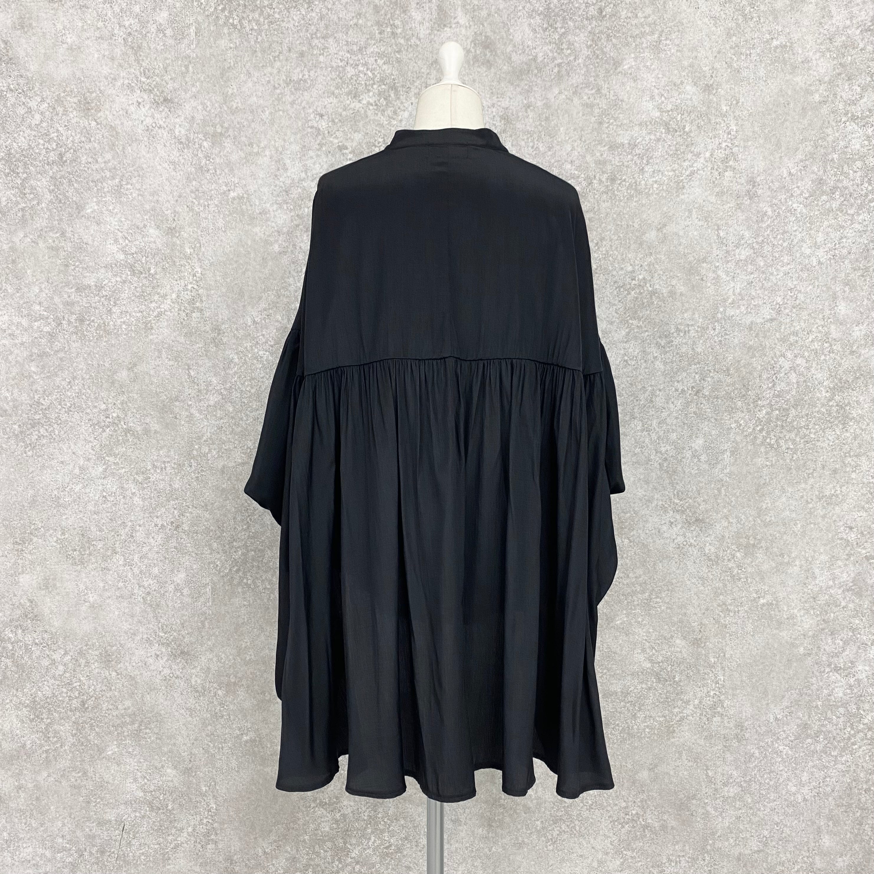 【ASYMM】COCOON FLOW SHIRT -black- ※7/28〜8/1迄に順次発送