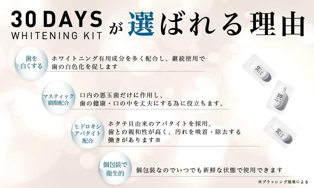 30DAYS WHITENING KIT 美歯口30はみがき 5g×10個入り ※11/12〜18より順次配送