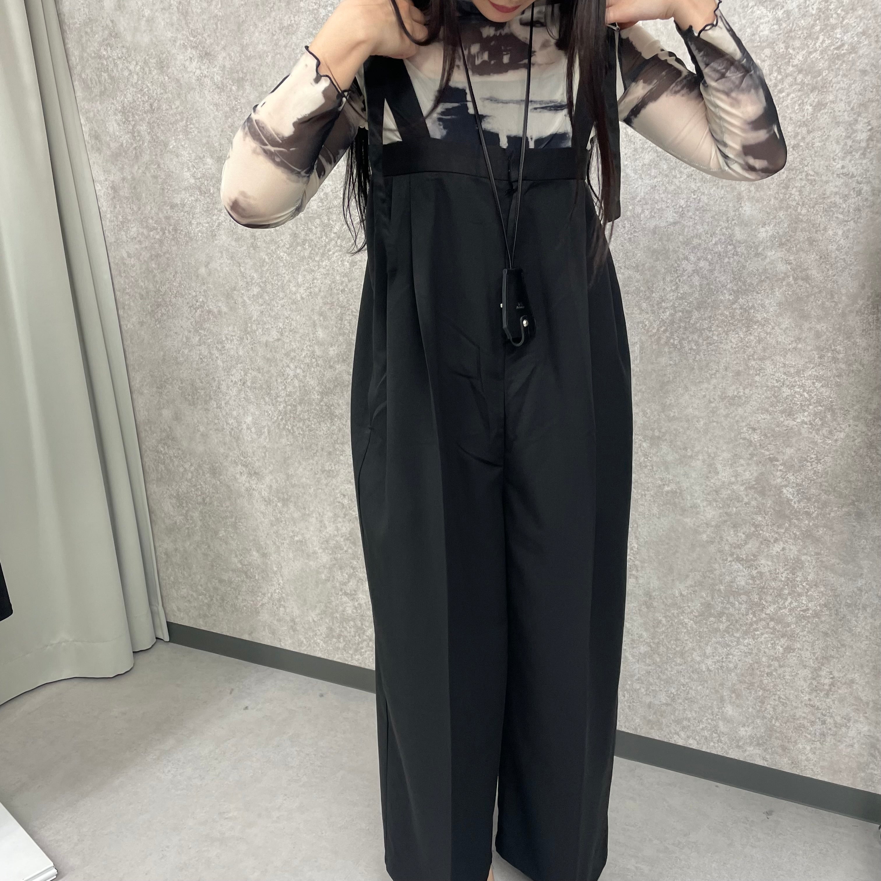 エステルツイルベルトサロペット -ブラック- ※11/12-18配送予定