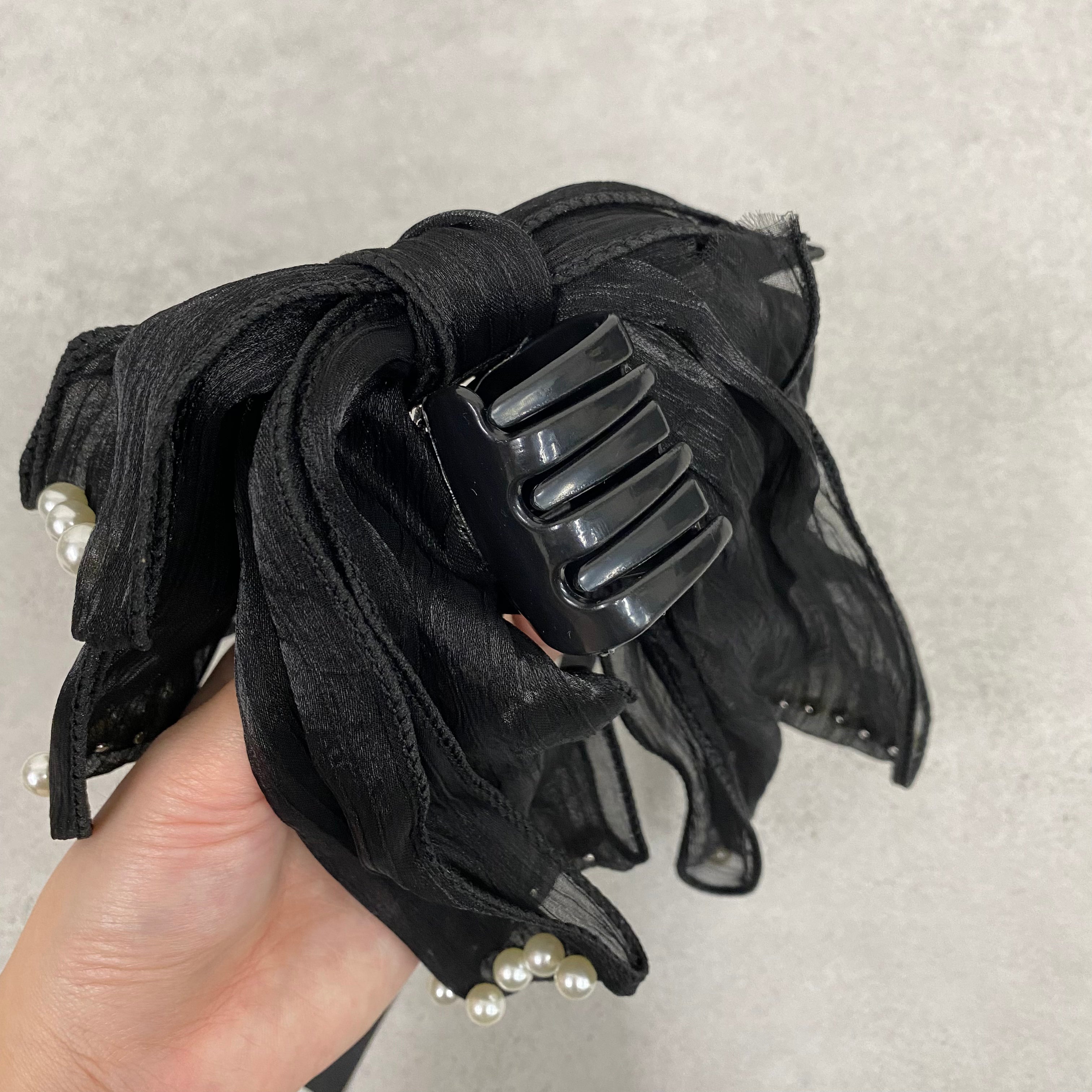 ビックリボンヘアクリップ -パール付き- ※11/5-11で発送