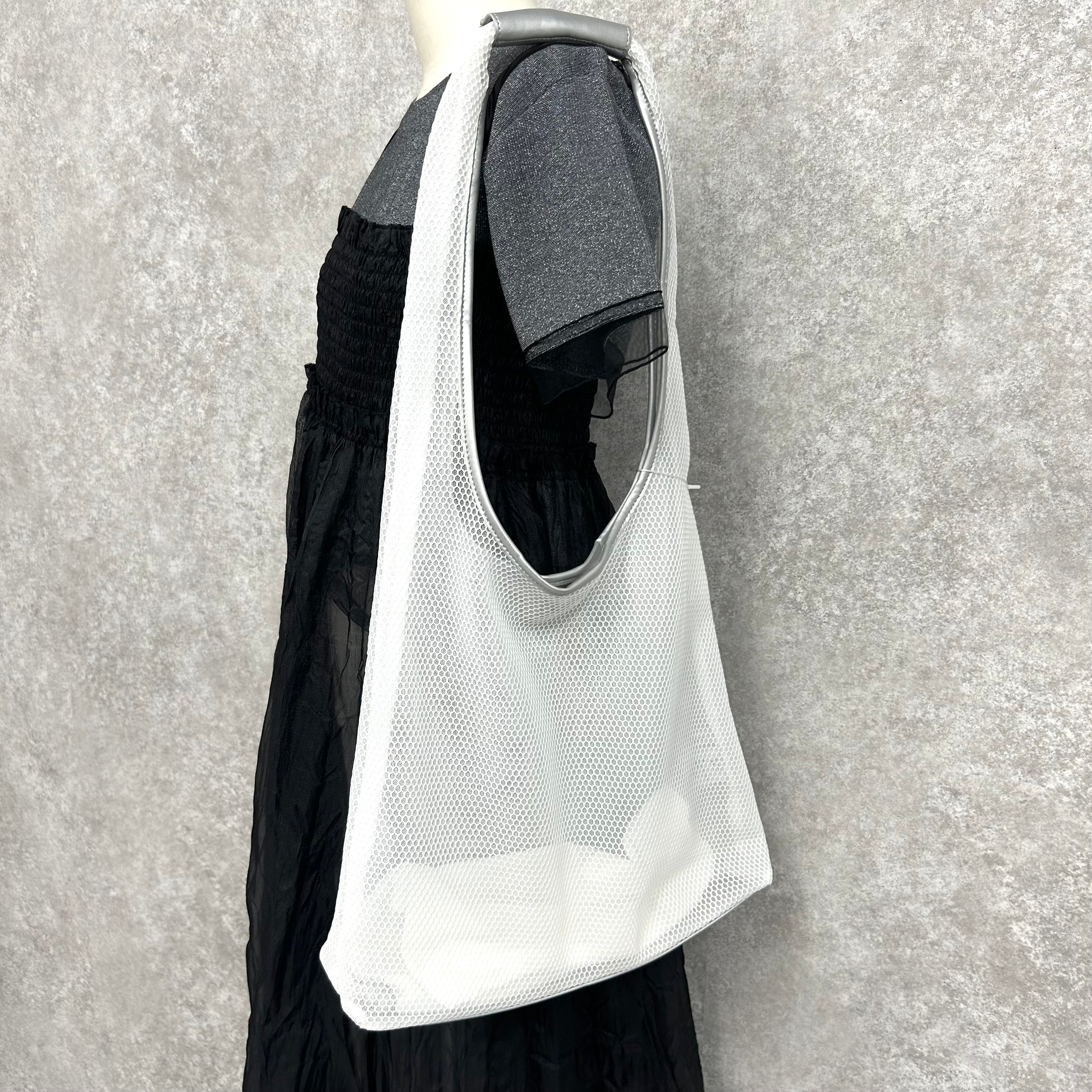 【開始5分セール🉐】巾着付きメッシュBAG -オフシロ- ※8/27〜9/2より順次発送