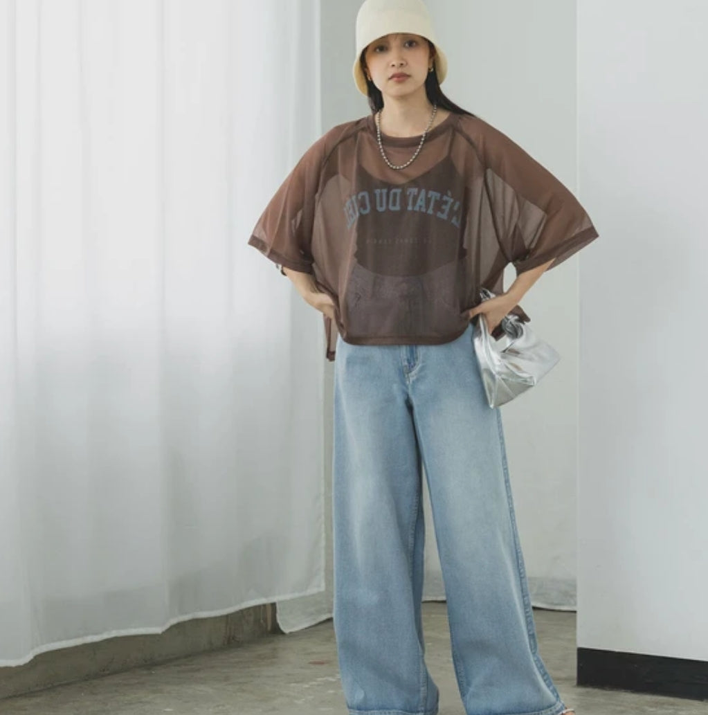 シアーカットソー カレッジロゴTシャツ -ナッツ‐ ※7/16~22頃より順次発送 ※事務所発送