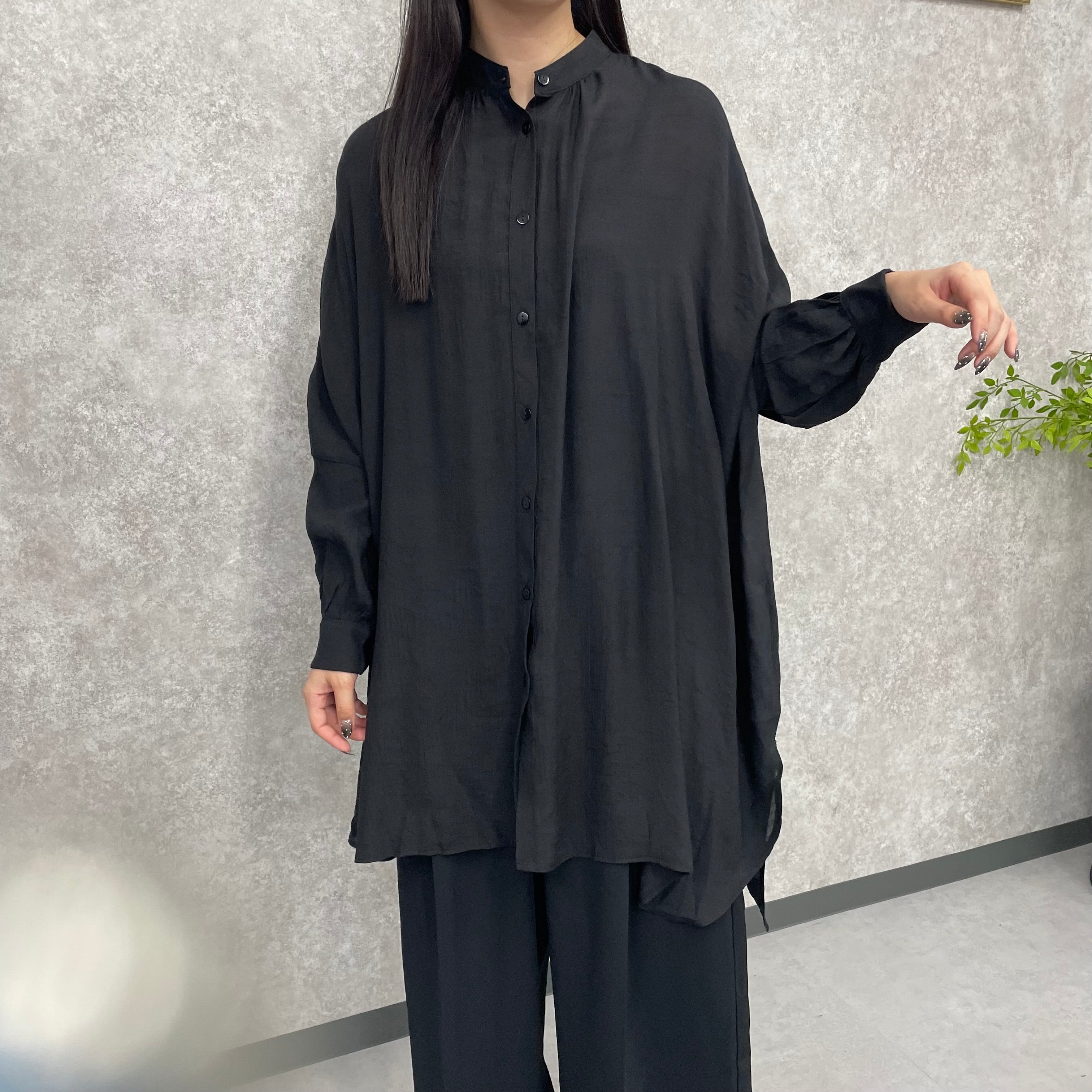 ロングドルマンスリーブシャツ ブラック ※6/18-24より順次発送