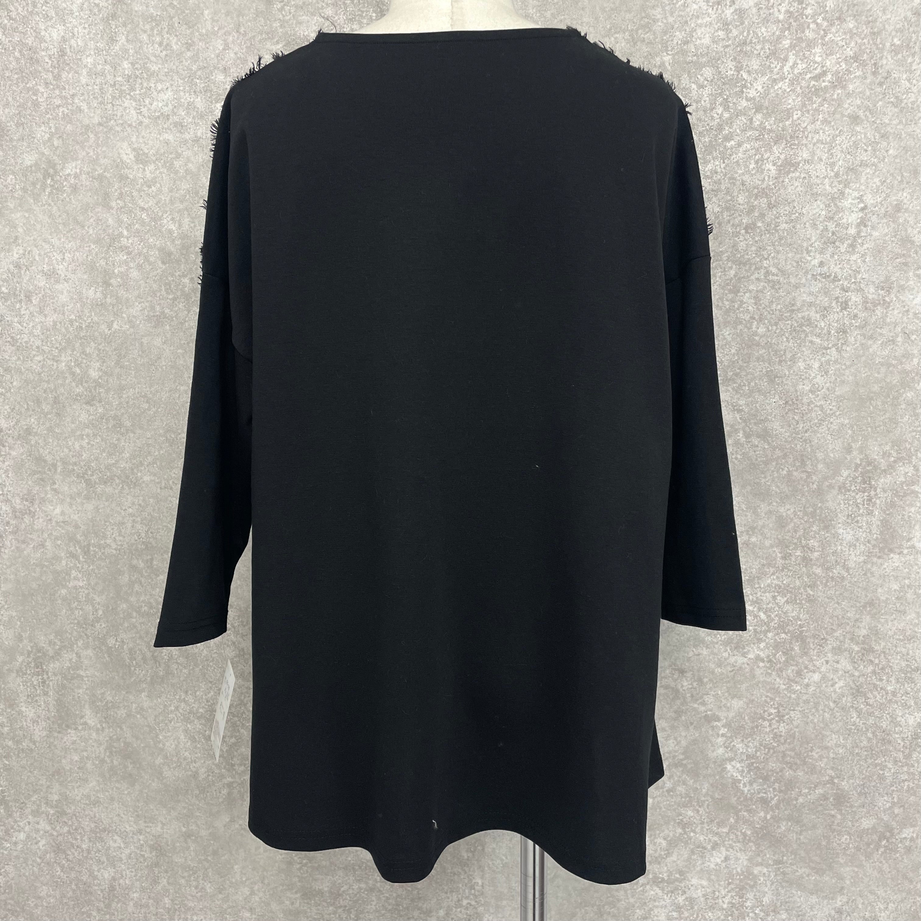 フリンジチェックTシャツ -ブラック- ※3/19~25迄に順次発送予定